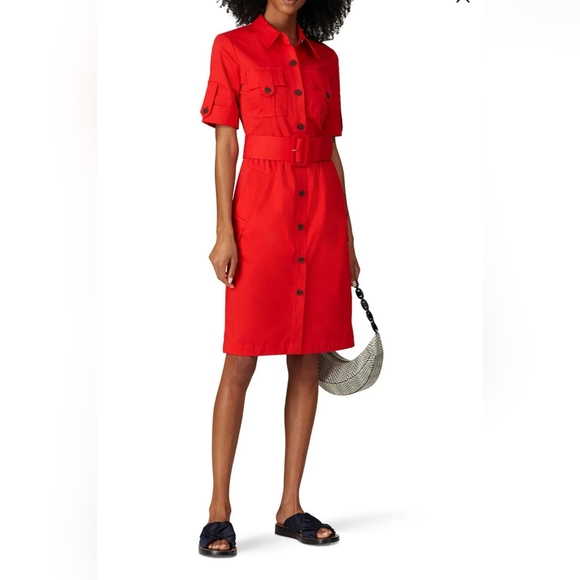 Derek Lam Collective Red Utility Dress Size 42 - Picture 1 of 12